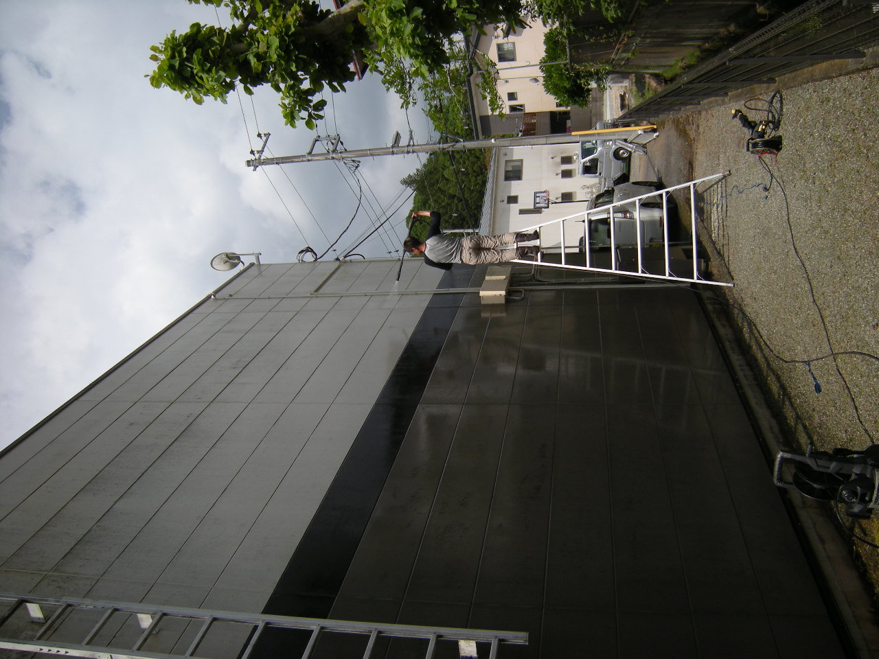 松本市 高圧洗浄 外壁 高圧洗浄機 コンクリ レンガ ブロック 車庫 玄関 門柱